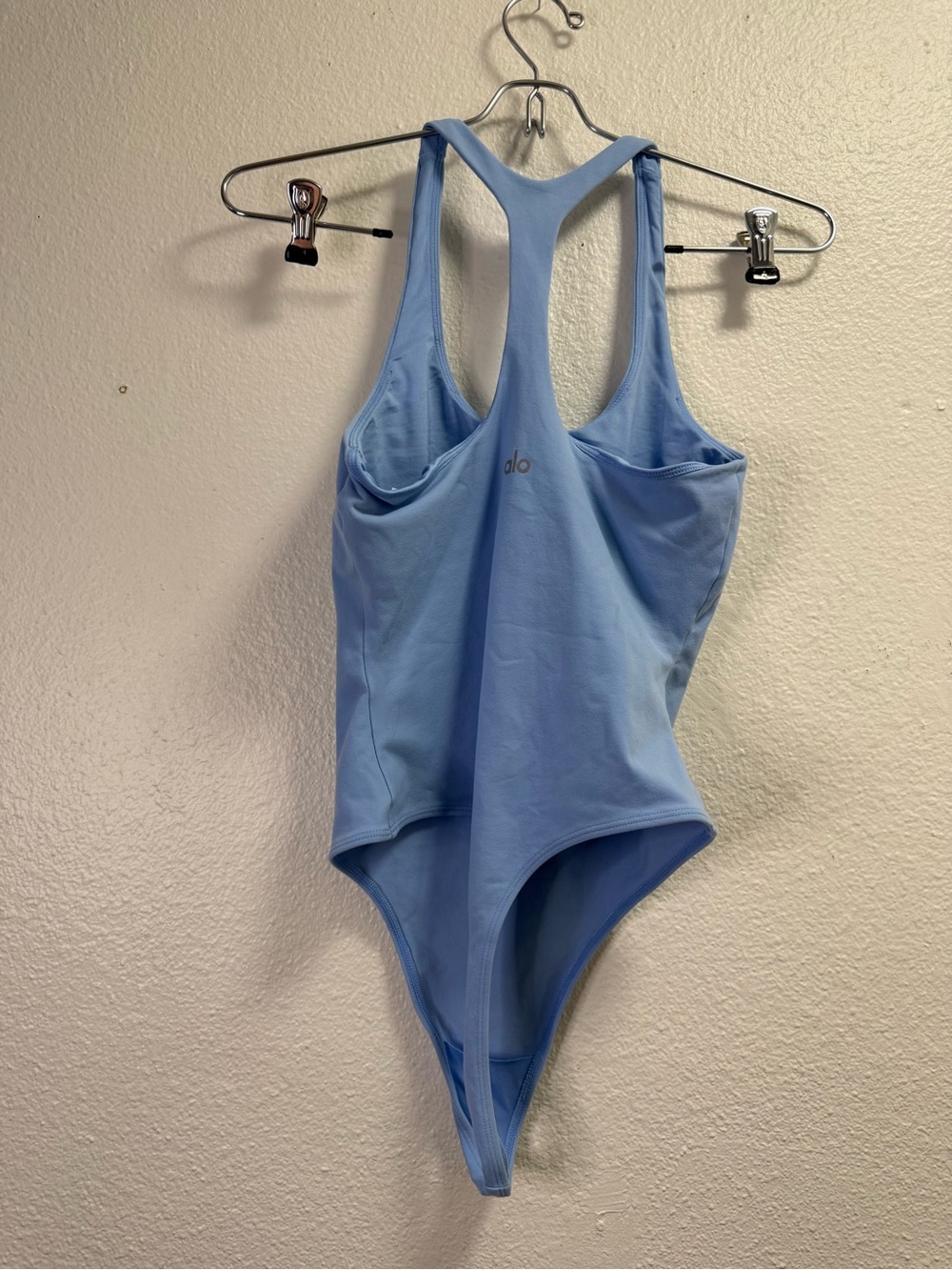 ALO bodysuit size S Yoga Sky Blue Scoop Neck - Picture 4 of 9
